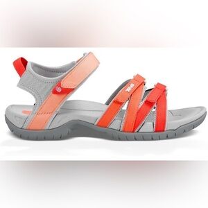 Teva Tirra Sandals coral/grey size 7. Strappy water/comfort sandals. Very nice!